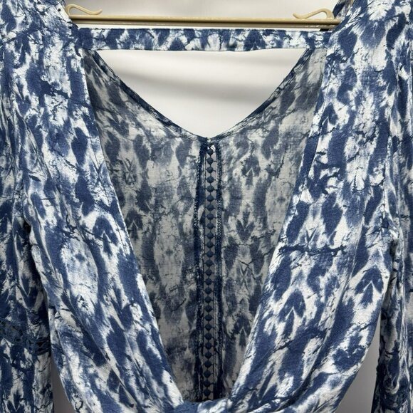 Sea‎ Gypsies Top Bell Sleeves Cropped Crochet Detail Boho V Neck Festival - Picture 5 of 11